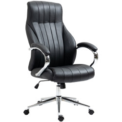 Fauteuil de bureau Wigan, cuir v?ritable, noir