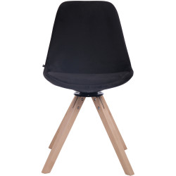 Chaise de salle à manger Troyes velours carré naturel noir