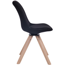 Chaise de salle à manger Troyes velours carré naturel noir