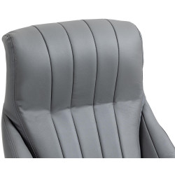 Silla de oficina Wigan en cuero real Gris