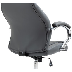 Silla de oficina Wigan en cuero real Gris