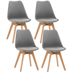 Lot de 4 chaises Linares gris