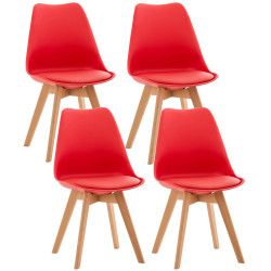 Lot de 4 chaises Linares rouge