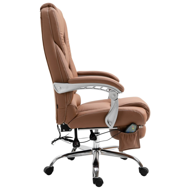 Fauteuil de bureau Pacific avec fonction massage, marron clair