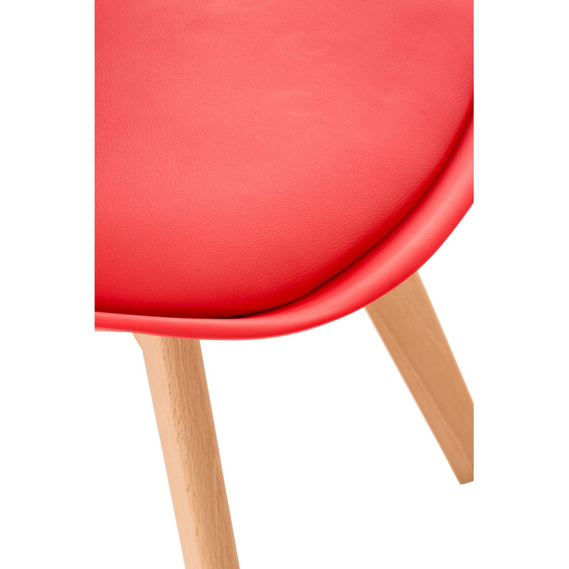 Lot de 4 chaises Linares rouge