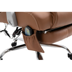 Fauteuil de bureau Pacific avec fonction massage, marron clair