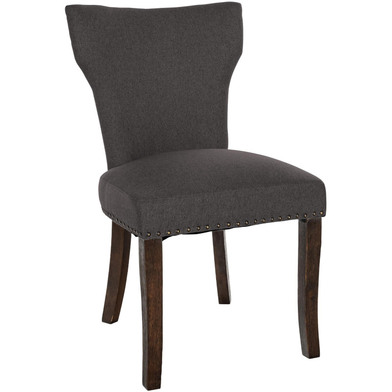 Chaise de salle à manger Zadar tissu antique foncé gris foncé