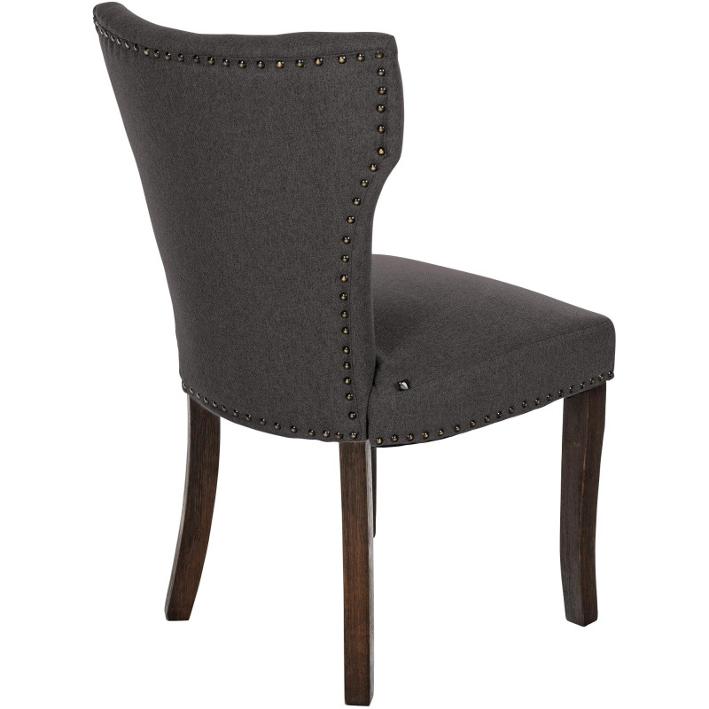 Chaise de salle à manger Zadar tissu antique foncé gris foncé