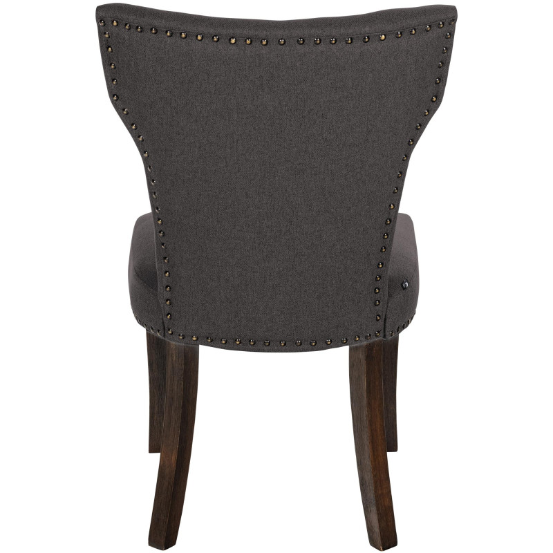 Chaise de salle à manger Zadar tissu antique foncé gris foncé