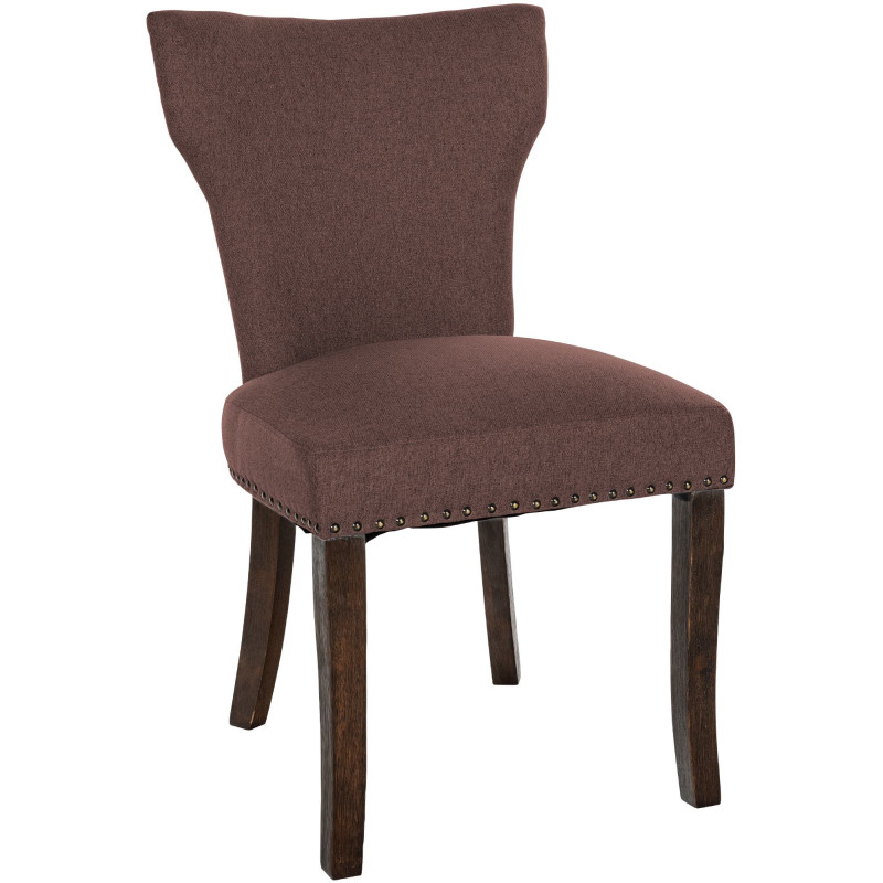 Chaise de salle à manger Zadar tissu antique foncé brun