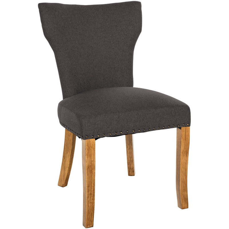 Chaise de salle à manger Zadar tissu antique clair gris foncé