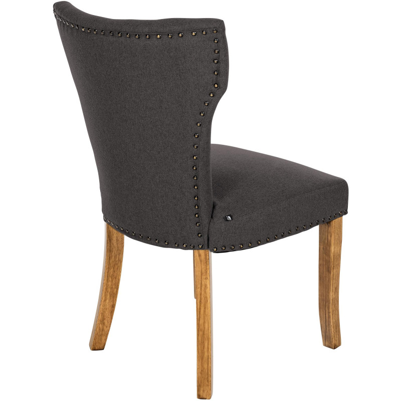 Chaise de salle à manger Zadar tissu antique clair gris foncé