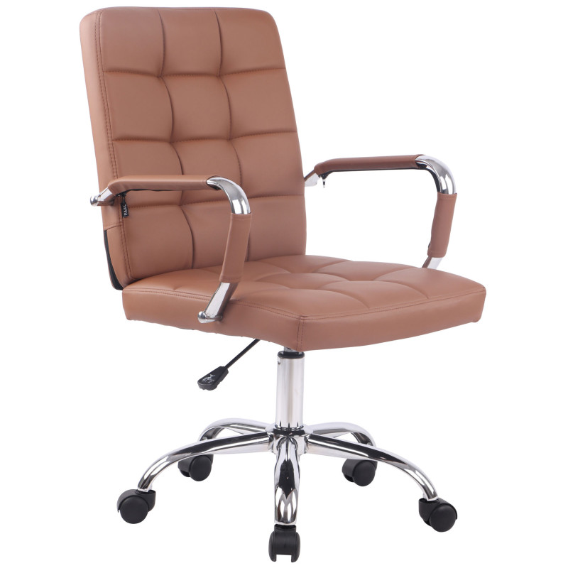 Fauteuil de bureau Deli PRO, simili cuir marron clair