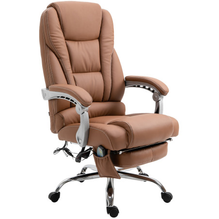 Fauteuil de bureau Pacific V2 avec fonction massage, similicuir marron clair
