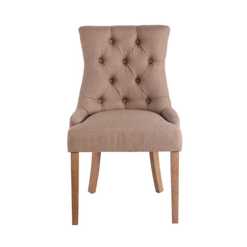 Lot de 2 chaises de salle à manger Aberdeen tissu antique clair taupe