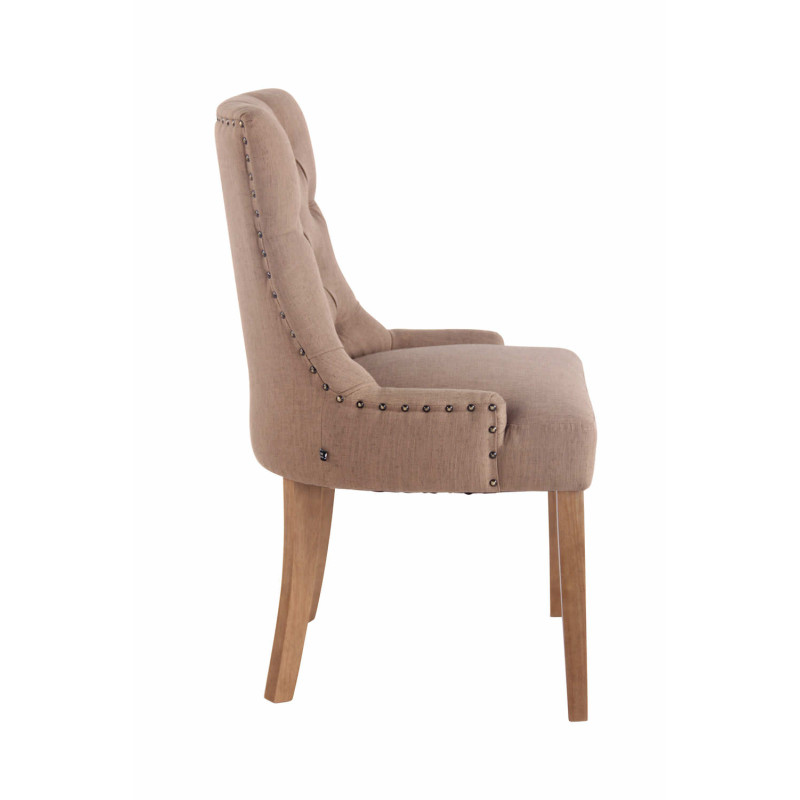 Lot de 2 chaises de salle à manger Aberdeen tissu antique clair taupe