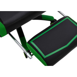 Fauteuil de bureau Clovis simili cuir noir/vert