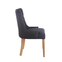 Lot de 2 chaises de salle à manger Aberdeen tissu antique clair noir