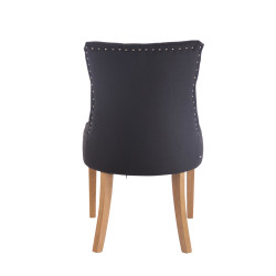 Lot de 2 chaises de salle à manger Aberdeen tissu antique clair noir
