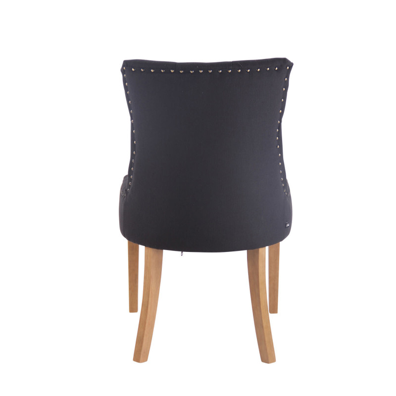 Lot de 2 chaises de salle à manger Aberdeen tissu antique clair noir