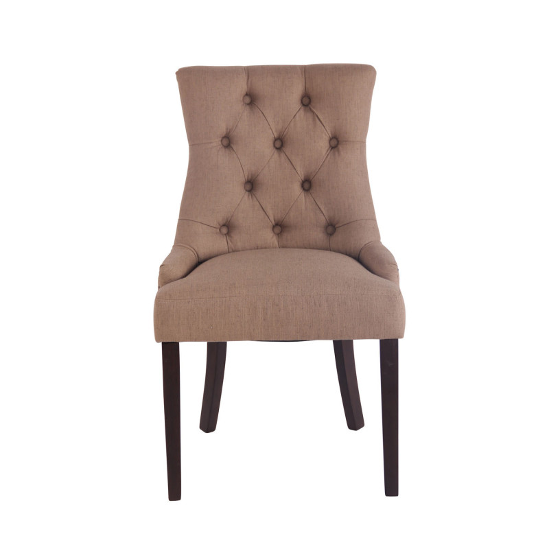 Lot de 2 chaises de salle à manger Aberdeen tissu antique taupe