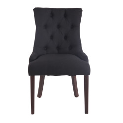 Lot de 2 chaises de salle à manger Aberdeen tissu antique noir
