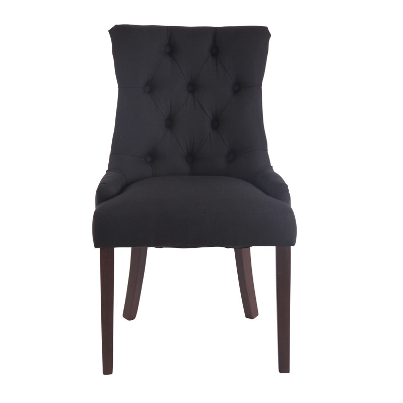Lot de 2 chaises de salle à manger Aberdeen tissu antique noir