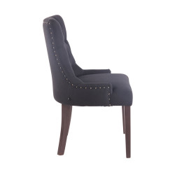 Lot de 2 chaises de salle à manger Aberdeen tissu antique noir