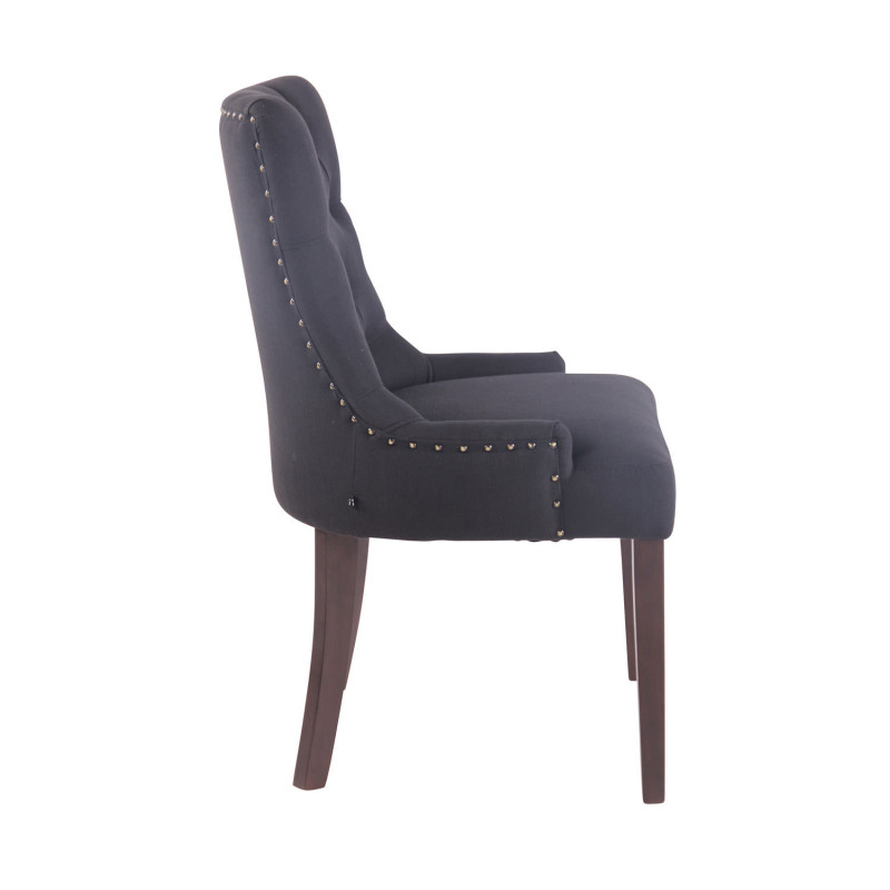 Lot de 2 chaises de salle à manger Aberdeen tissu antique noir