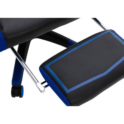 Fauteuil de bureau Clovis simili cuir noir/bleu