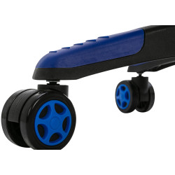 Fauteuil de bureau Clovis simili cuir noir/bleu