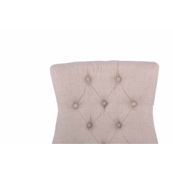 Lot de 2 chaises de salle à manger Aberdeen tissu antique clair crème