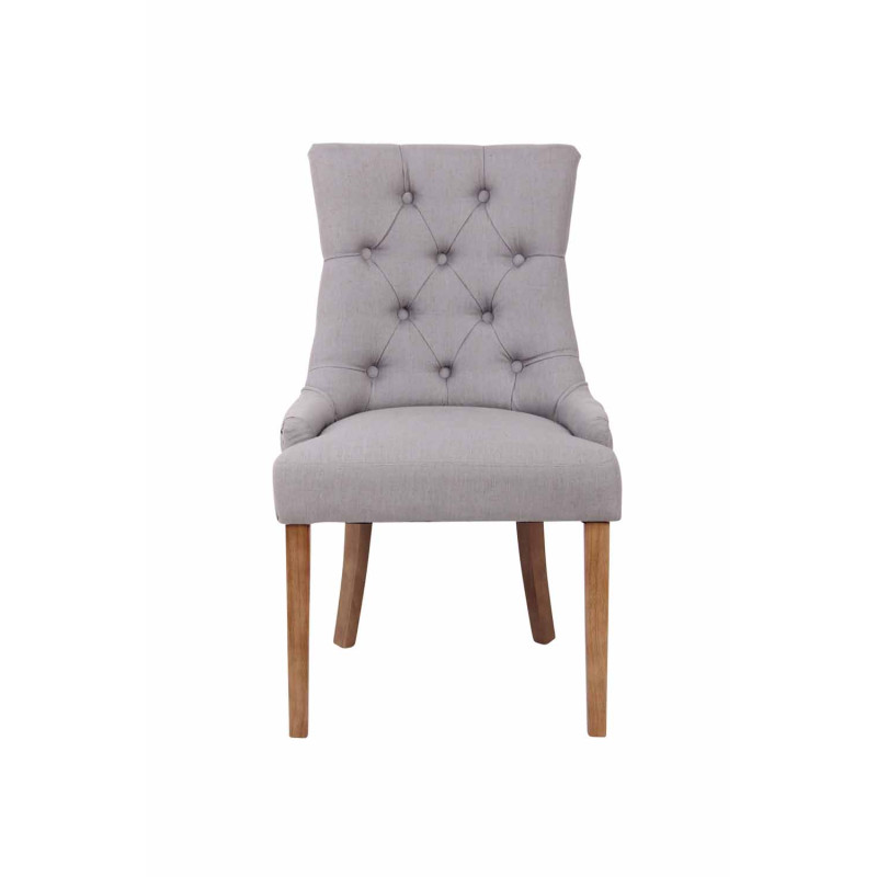 Lot de 2 chaises de salle à manger Aberdeen tissu antique clair gris