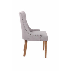 Lot de 2 chaises de salle à manger Aberdeen tissu antique clair gris