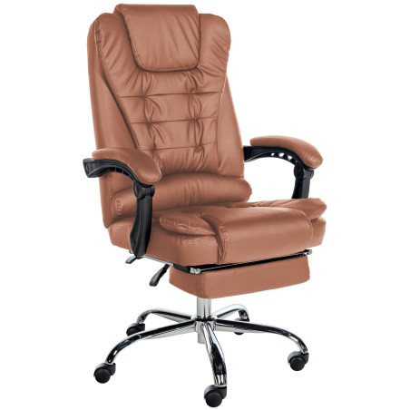 Fauteuil de bureau Oxygen en cuir artificiel marron clair