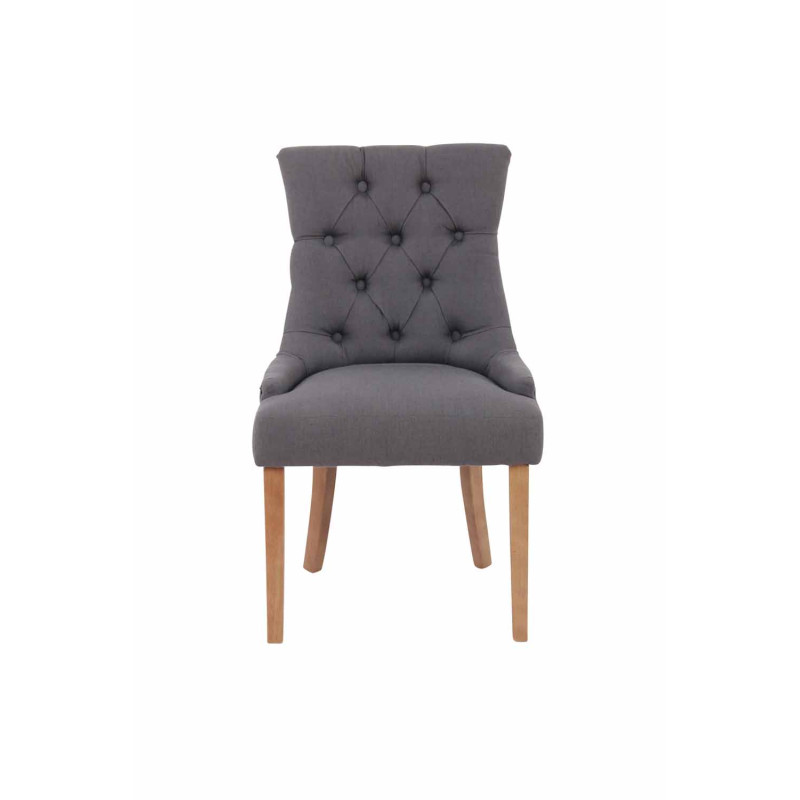 Lot de 2 chaises de salle à manger Aberdeen tissu antique clair gris foncé