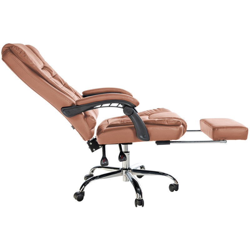 Fauteuil de bureau Oxygen en cuir artificiel marron clair