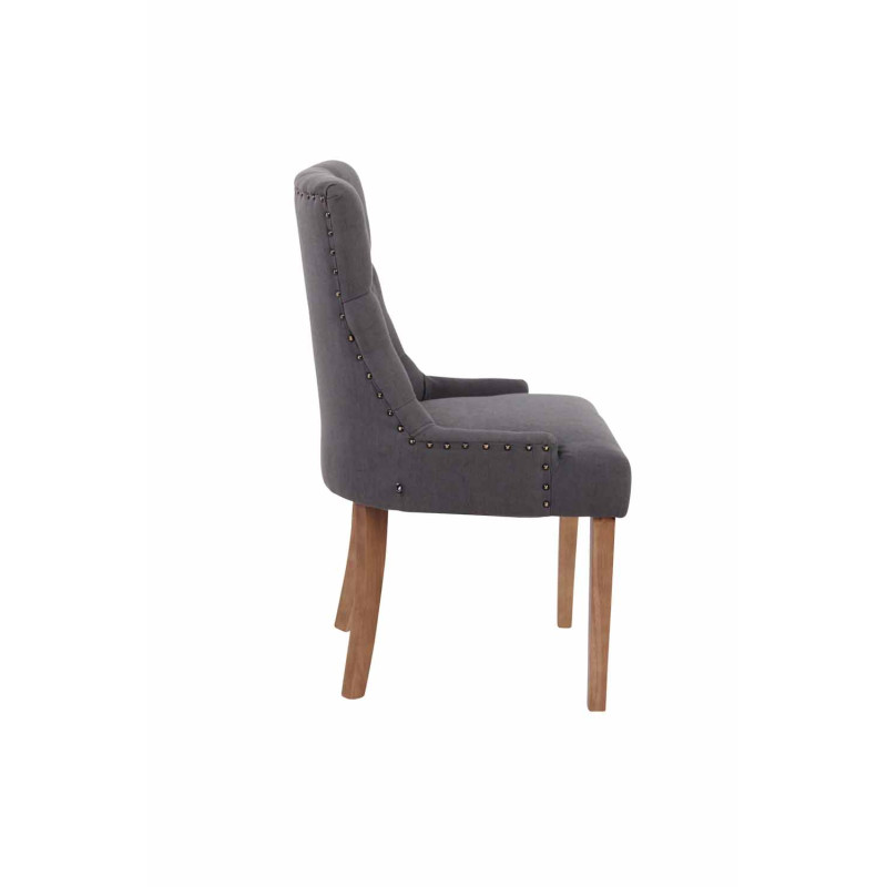 Lot de 2 chaises de salle à manger Aberdeen tissu antique clair gris foncé