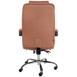 Fauteuil de bureau Oxygen en cuir artificiel marron clair
