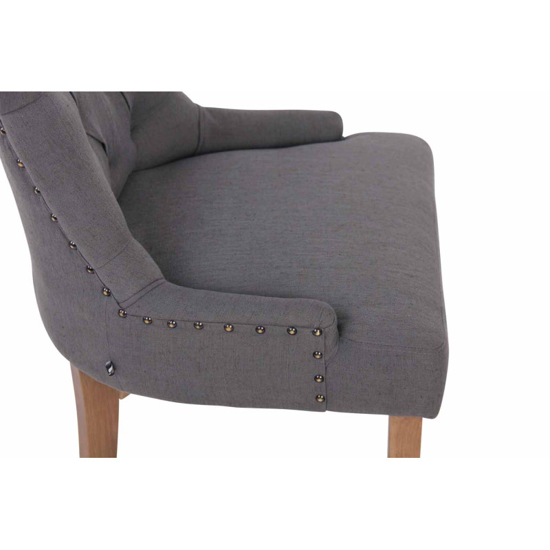Lot de 2 chaises de salle à manger Aberdeen tissu antique clair gris foncé