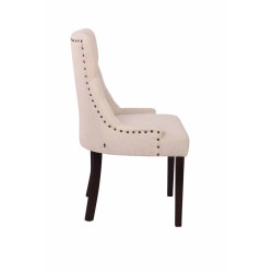 Lot de 2 chaises de salle à manger Aberdeen tissu antique crème