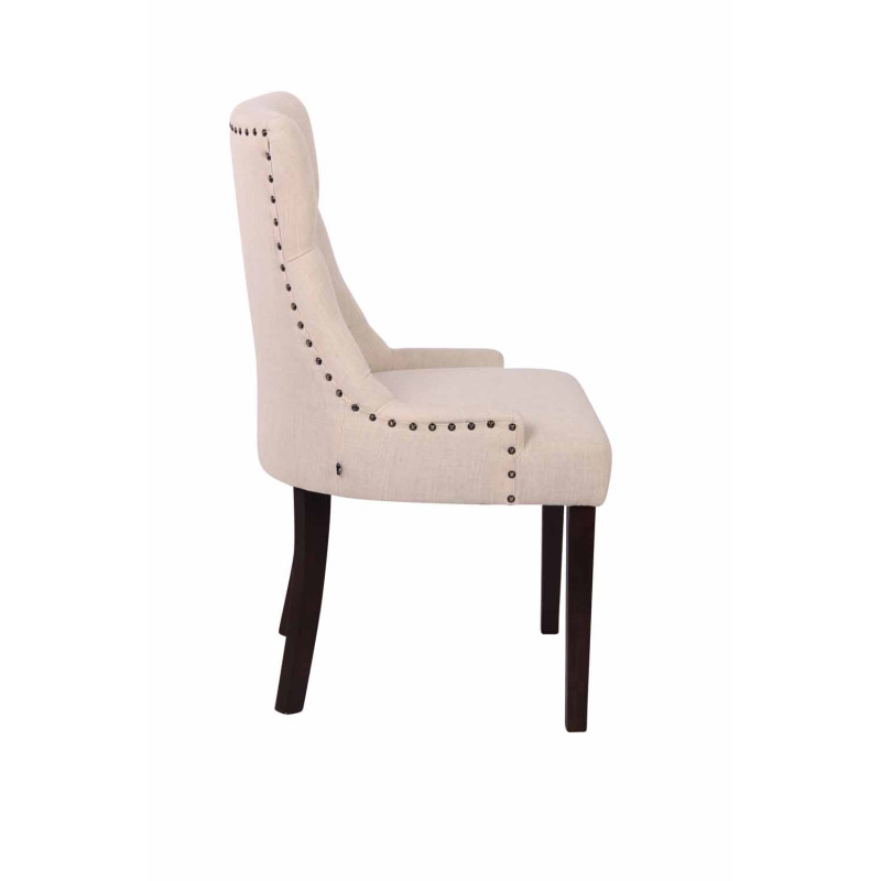Lot de 2 chaises de salle à manger Aberdeen tissu antique crème