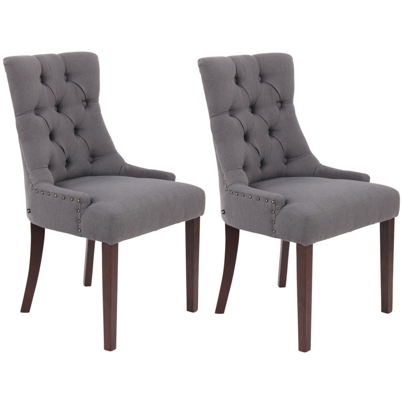 Lot de 2 chaises de salle à manger Aberdeen tissu antique gris foncé