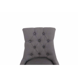 Lot de 2 chaises de salle à manger Aberdeen tissu antique gris foncé