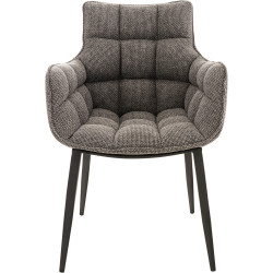 Chaise Tirana tissu noir gris titane