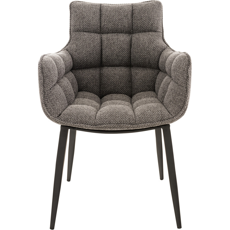 Chaise Tirana tissu noir gris titane