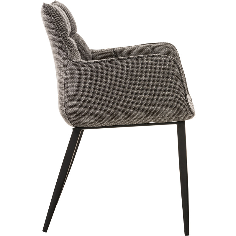 Chaise Tirana tissu noir gris titane