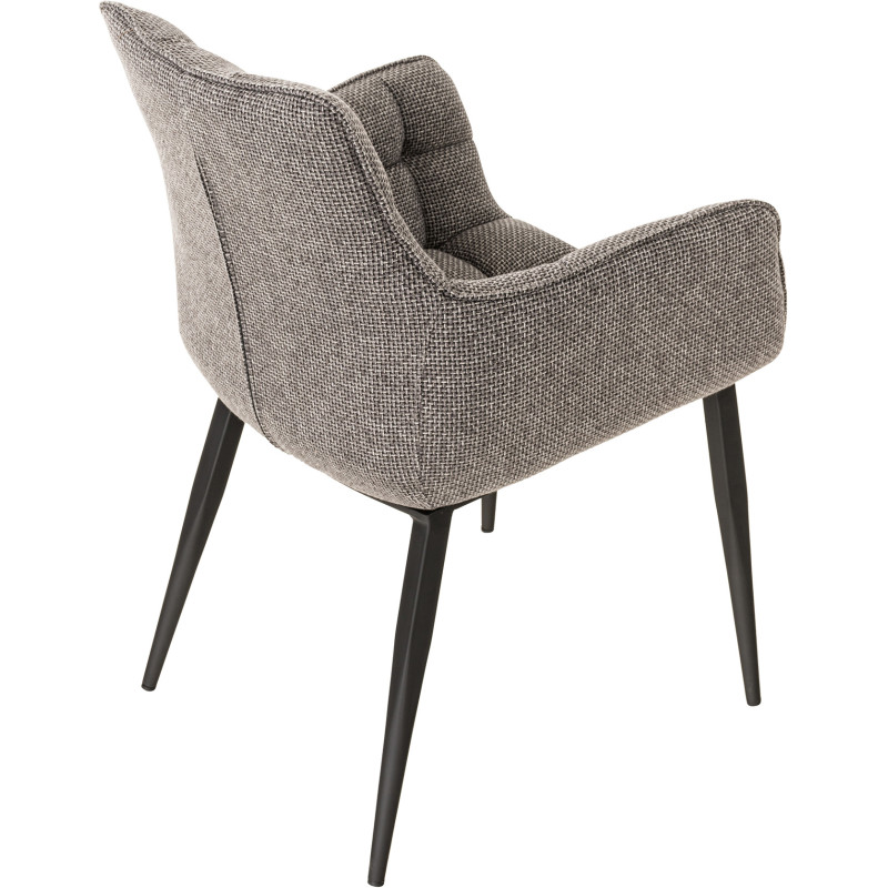 Chaise Tirana tissu noir gris titane