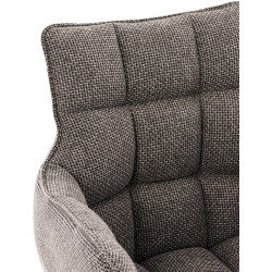 Chaise Tirana tissu noir gris titane