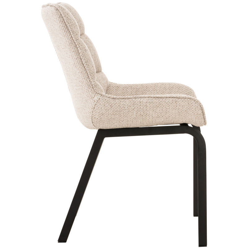 Chaise Saranda tissu noir ivoire